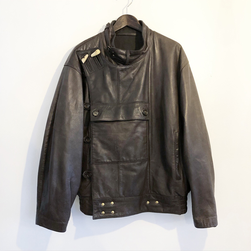 Type swedish military leather motorcycle jacket（Mac Douglas）