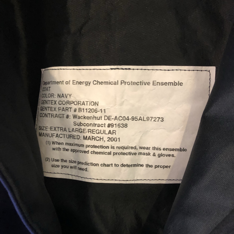 2001’s Chemical Protective Ensemble Coat ”NAVY”（U.S.Military）