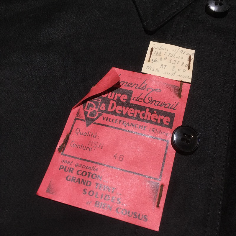 1950's Dubure&Deverchere Moleskin Black Jacket Deadstock（USED）