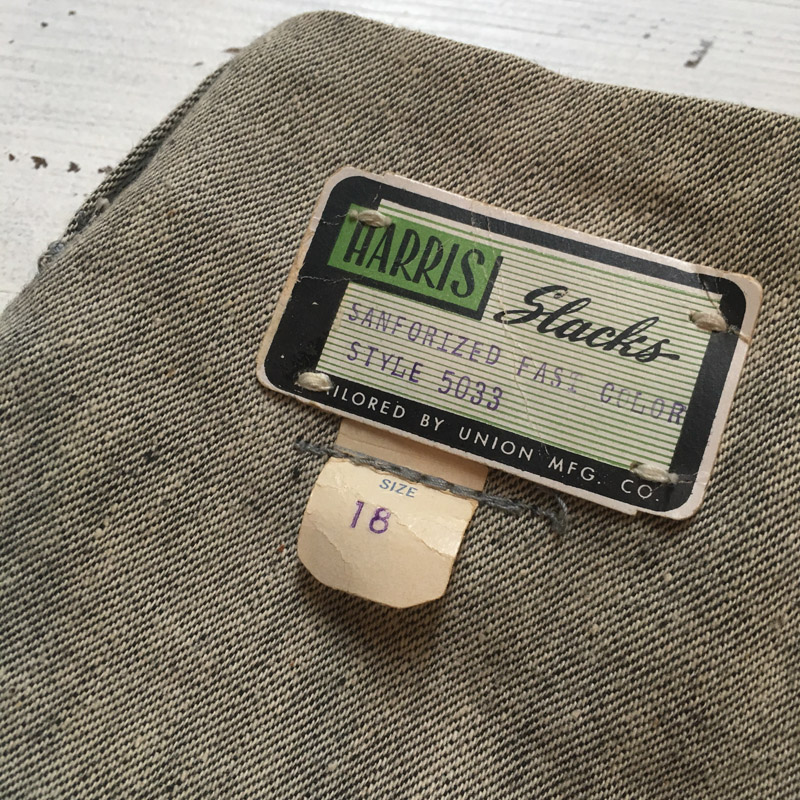 1950's HARRIS Cotton Trousers Deadstock（USED）