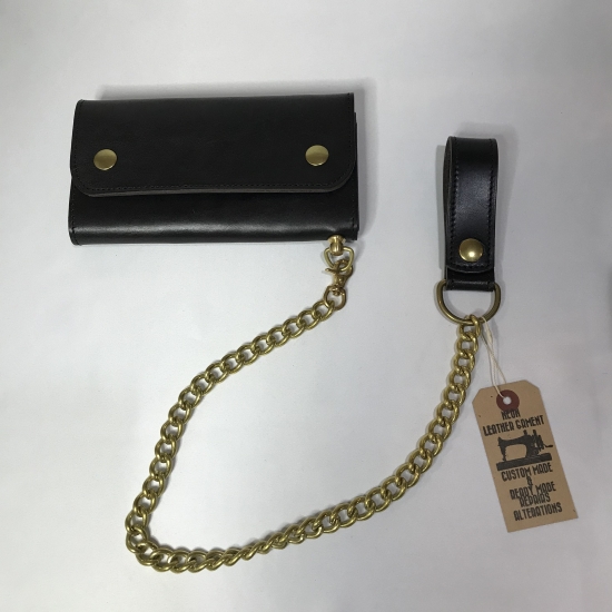 NEON Leather Garment Tracker Brown Leather Wallet （NEON）