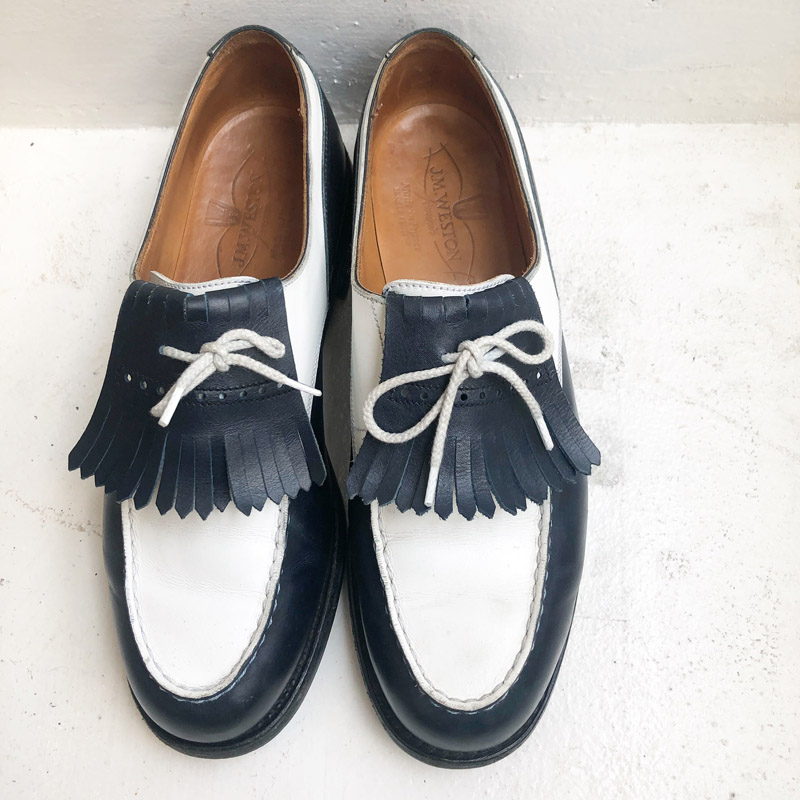 Old J.M.Weston "GOLF" two tone leather shoes（J.M.Weston(used)）
