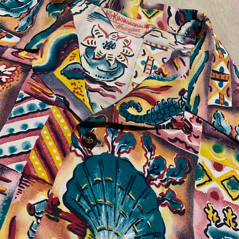 1950's KUONAKAKAI Rayon Hawaiian S/S Shirt（USED）