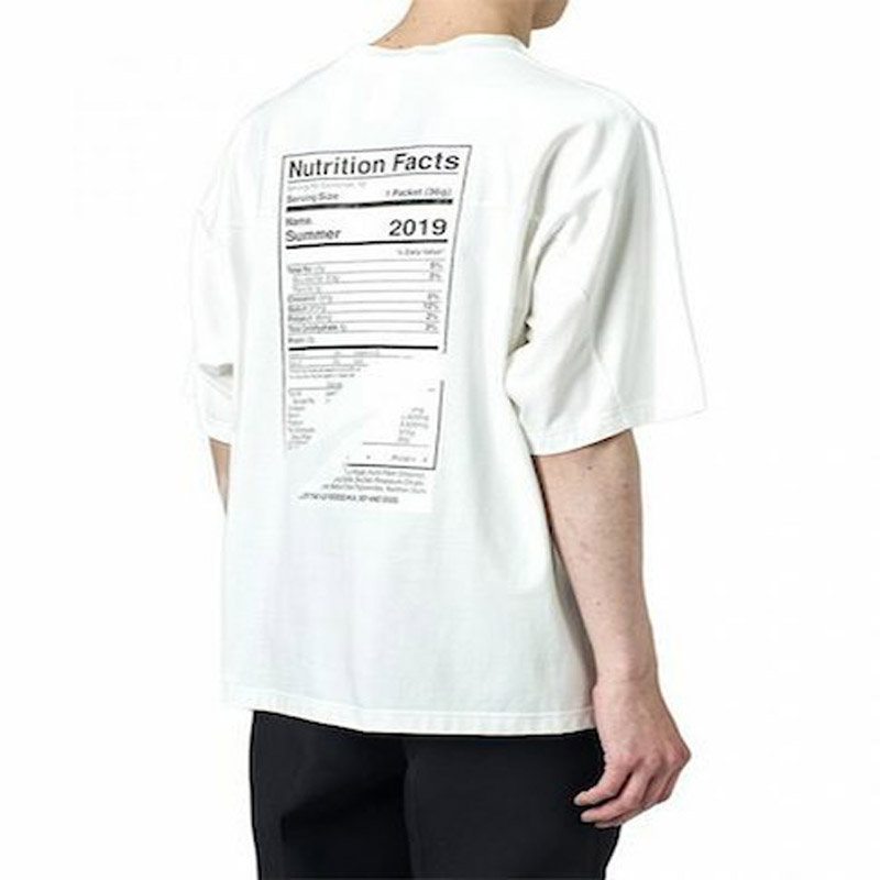 HALF SLEEVE PRINT TEE "Nutrition Facts"（Name.）