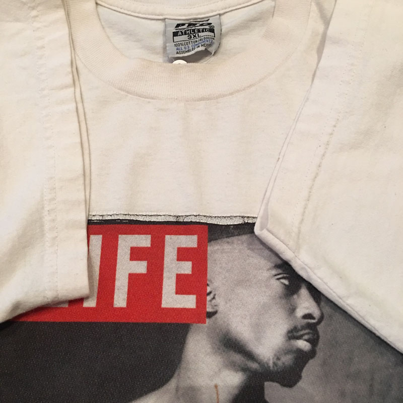 90's～2PAC Tupac Shakur "THUG LIFE" パロディTシャツ（USED）