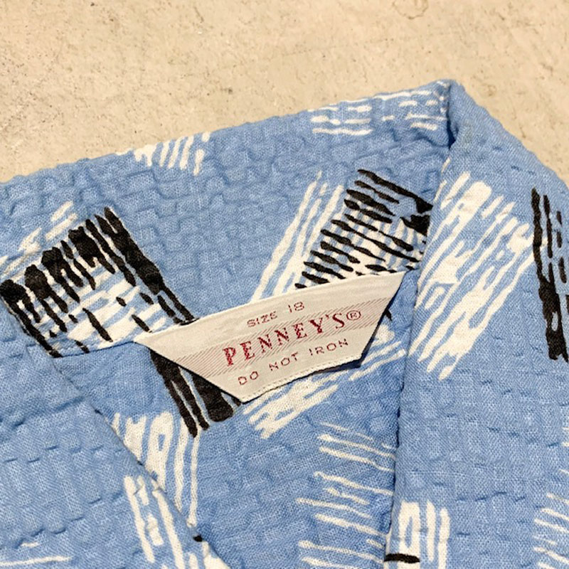 1950's PENNEY'S Seersucker S/S Shirt Deadstock（USED）