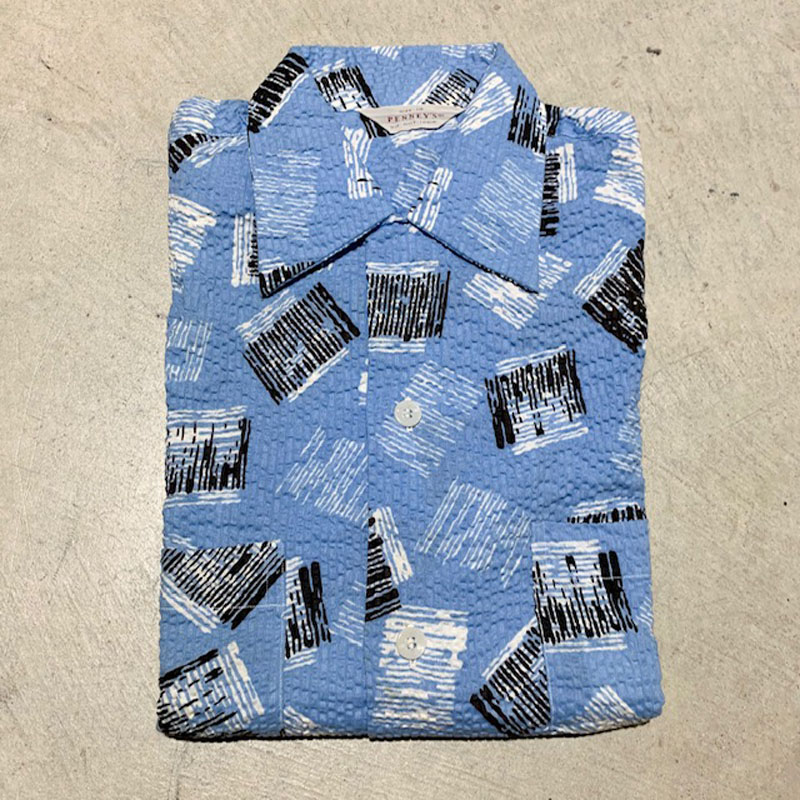 1950's PENNEY'S Seersucker S/S Shirt Deadstock（USED）