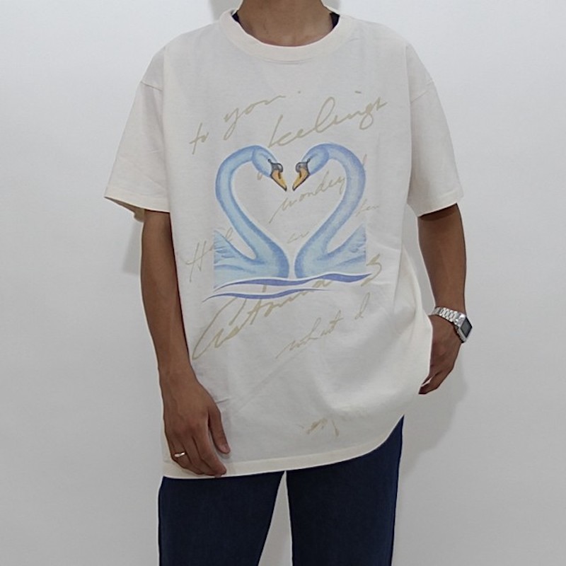 90's Swan hart print t-shirt