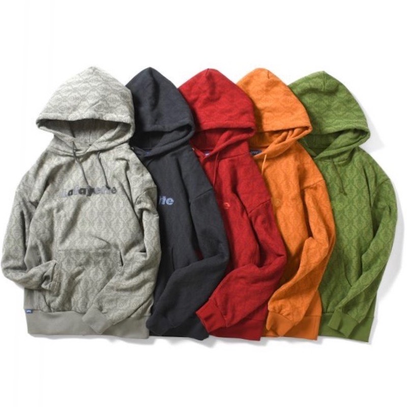 DAMASK PATTERN Lafayette LOGO US COTTON HOODED SWEATSHIRT