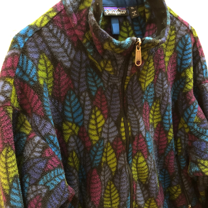 1991s leaf 総柄 fleece jacket（USED）