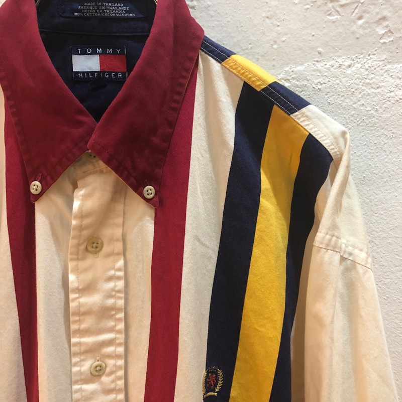 90’s stripe button down shirt（TOMMY HILFIGER）