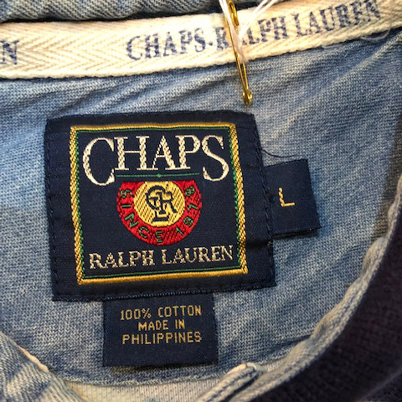 90s CHAPS by ralph lauren all over print polo shirts（Ralph Lauren）