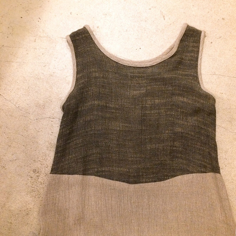 Patchwork sleeveless onepiece（USED）