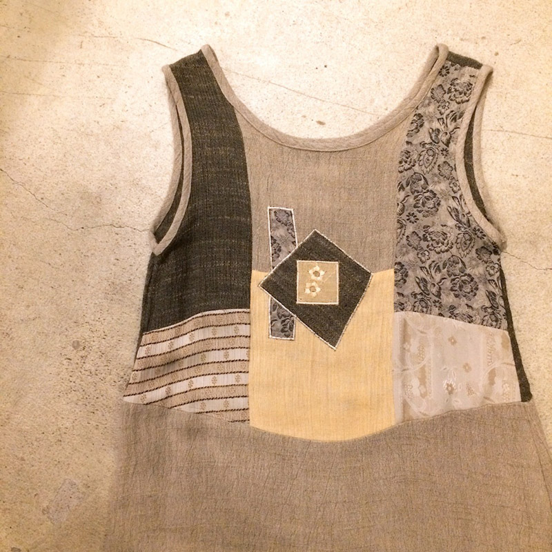 Patchwork sleeveless onepiece（USED）