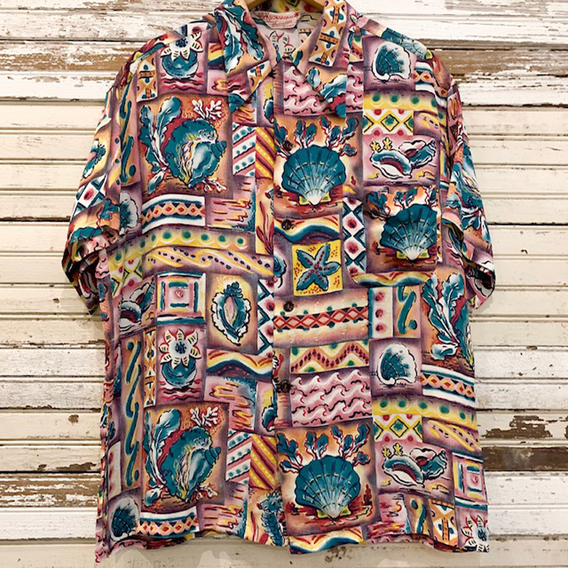 1950's KUONAKAKAI Rayon Hawaiian S/S Shirt（USED）