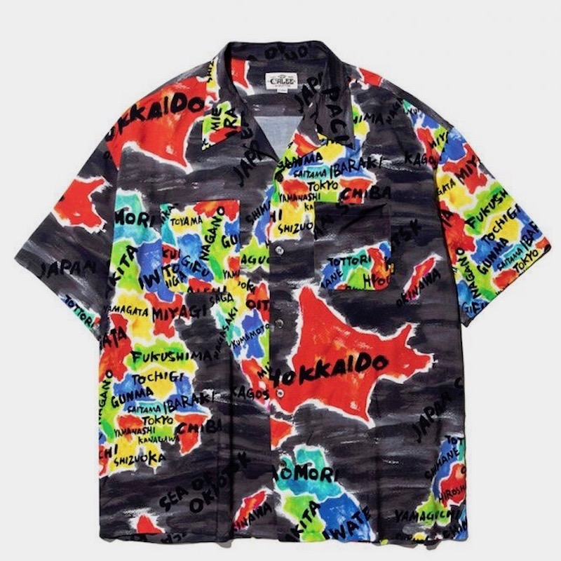 04095○ CALEE JAPAN MAP PATTERN S/S SHIRT | www.innoveering.net